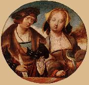 ENGELBRECHTSZ., Cornelis St Cecilia and her Fiance sdf Sweden oil painting artist